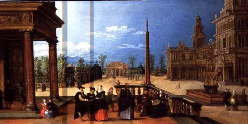 Figurer på en klassisk piazza
